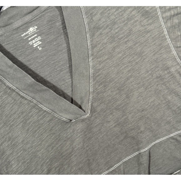 Natural Life Charlie T-shirt mini dress Lg Olive green Oversized relaxed V-neck - Picture 2 of 5